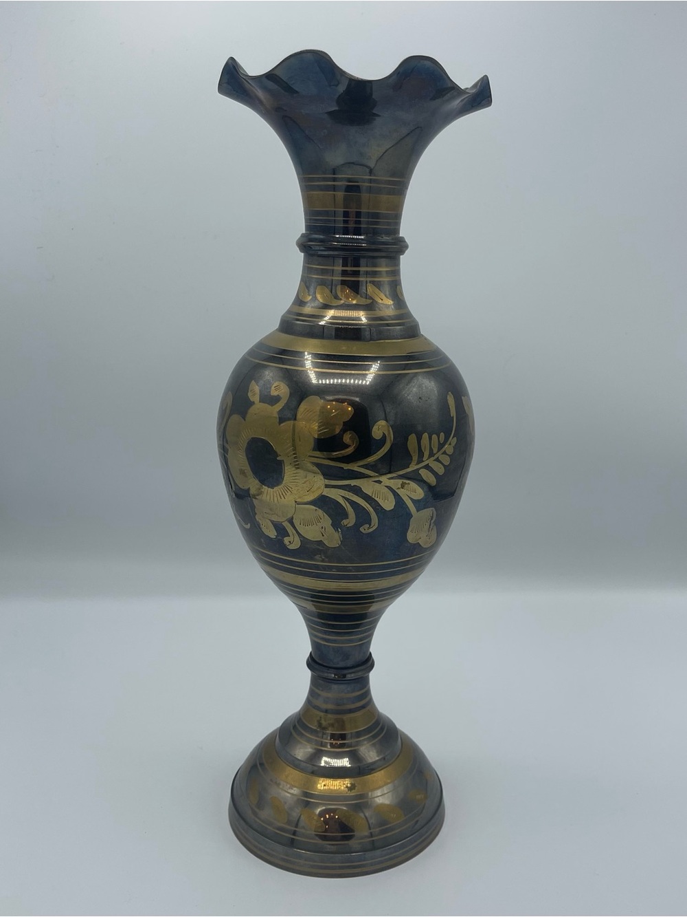 MCM Brass floral Bubble Vase Made in India